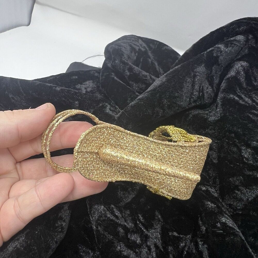 Pier 1 Stiletto Heel Gold Glitter Sandal Christmas Ornament Shoe Holiday - Picture 5 of 10